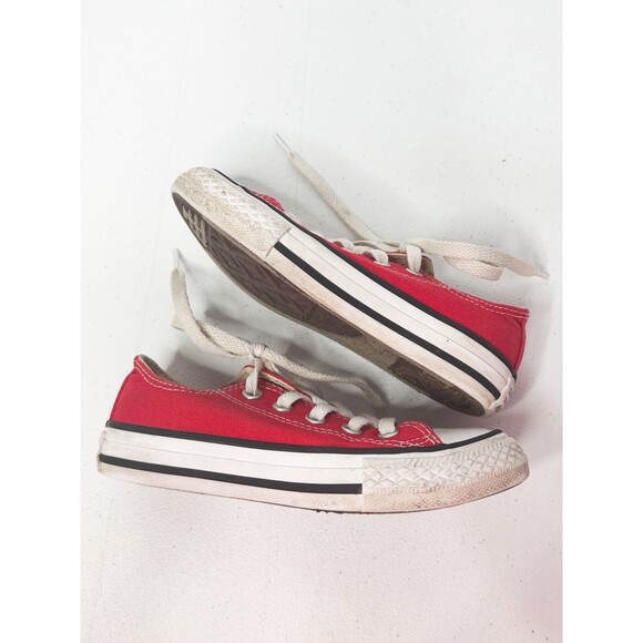Kids Converse Chuck Taylor Low Top Sneakers Red Size 11 Kids Unisex Shoes - Picture 9 of 14